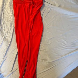 Red Everywhere Zipper Jogger